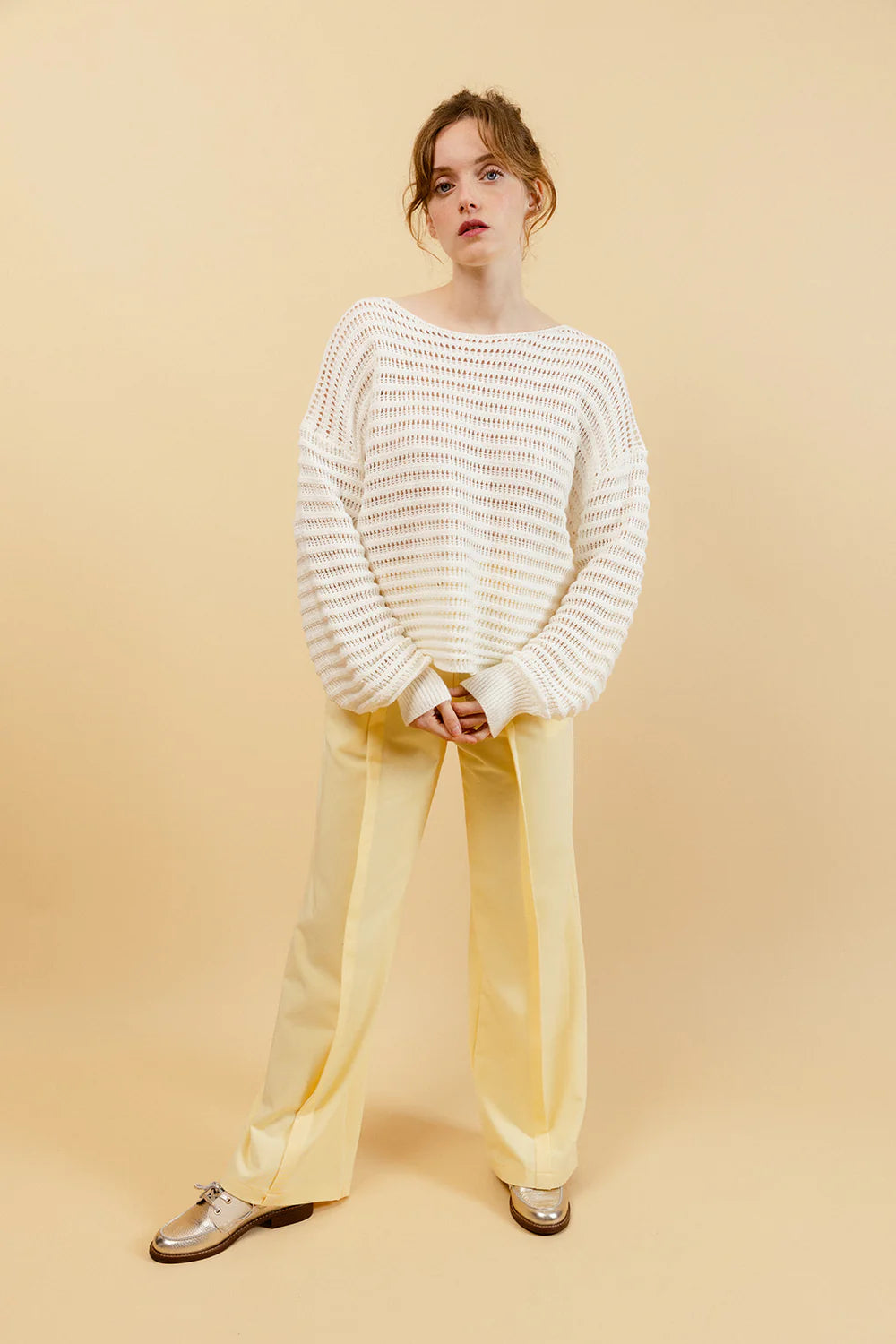 KELLY - Pull Écru en Crochet