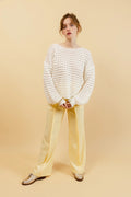KELLY - Pull Écru en Crochet