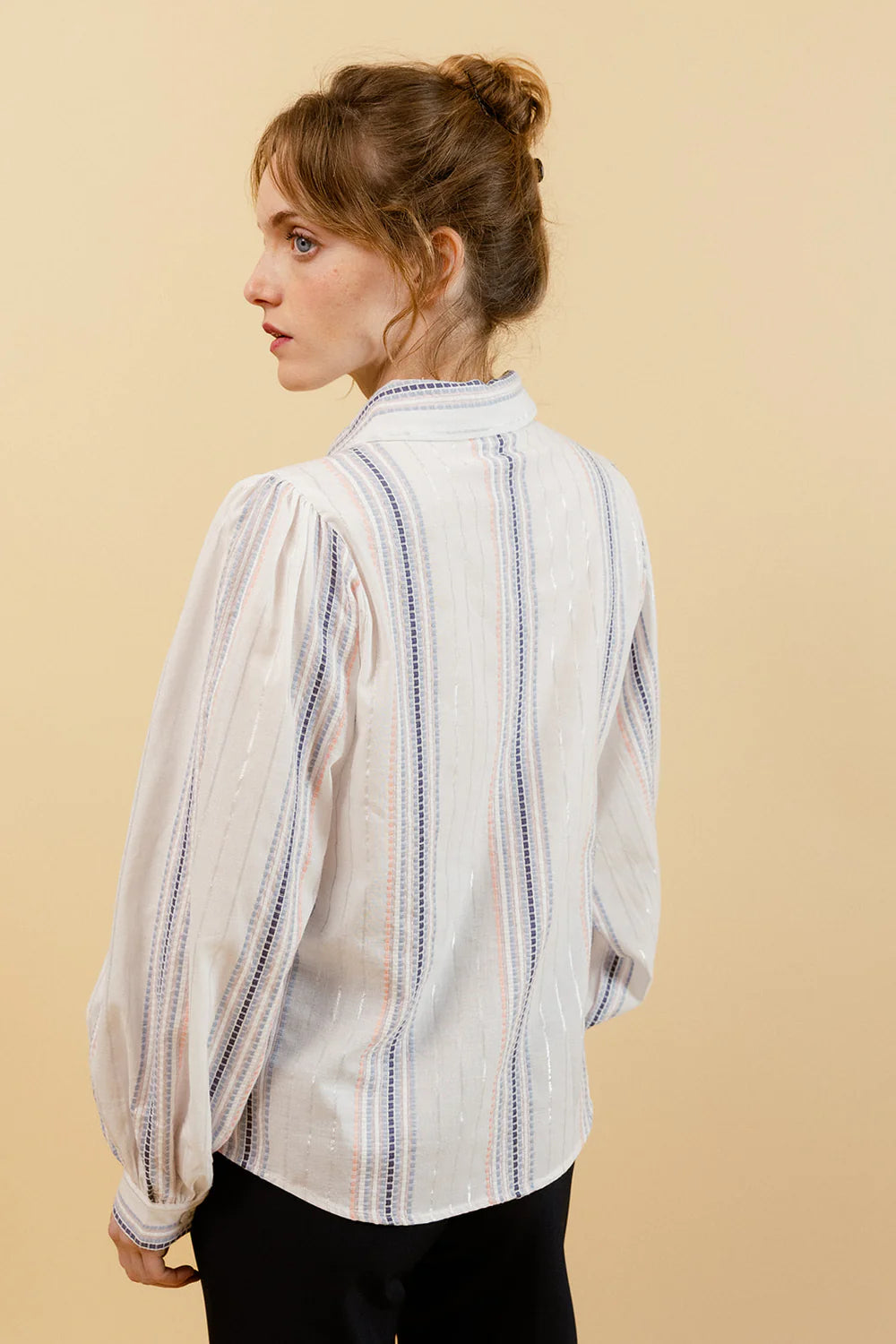 CHARLIE - Chemise Blanche à Rayures Brodées