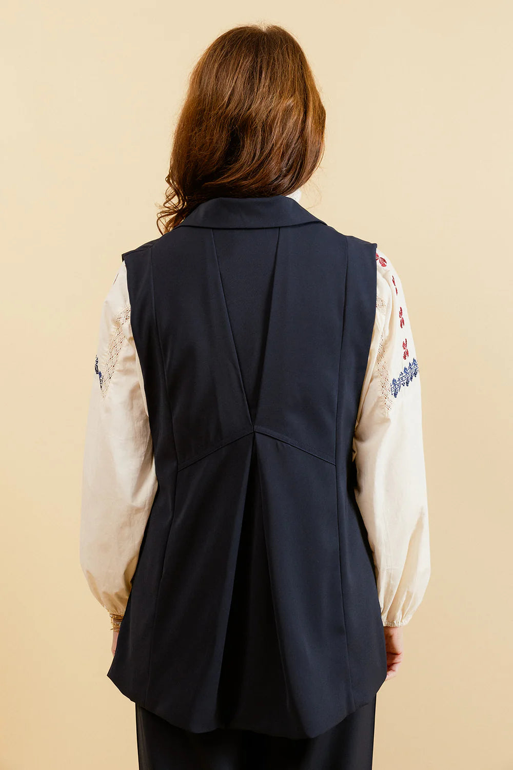 ANAE - Blazer Marine Long Sans Manches Uni
