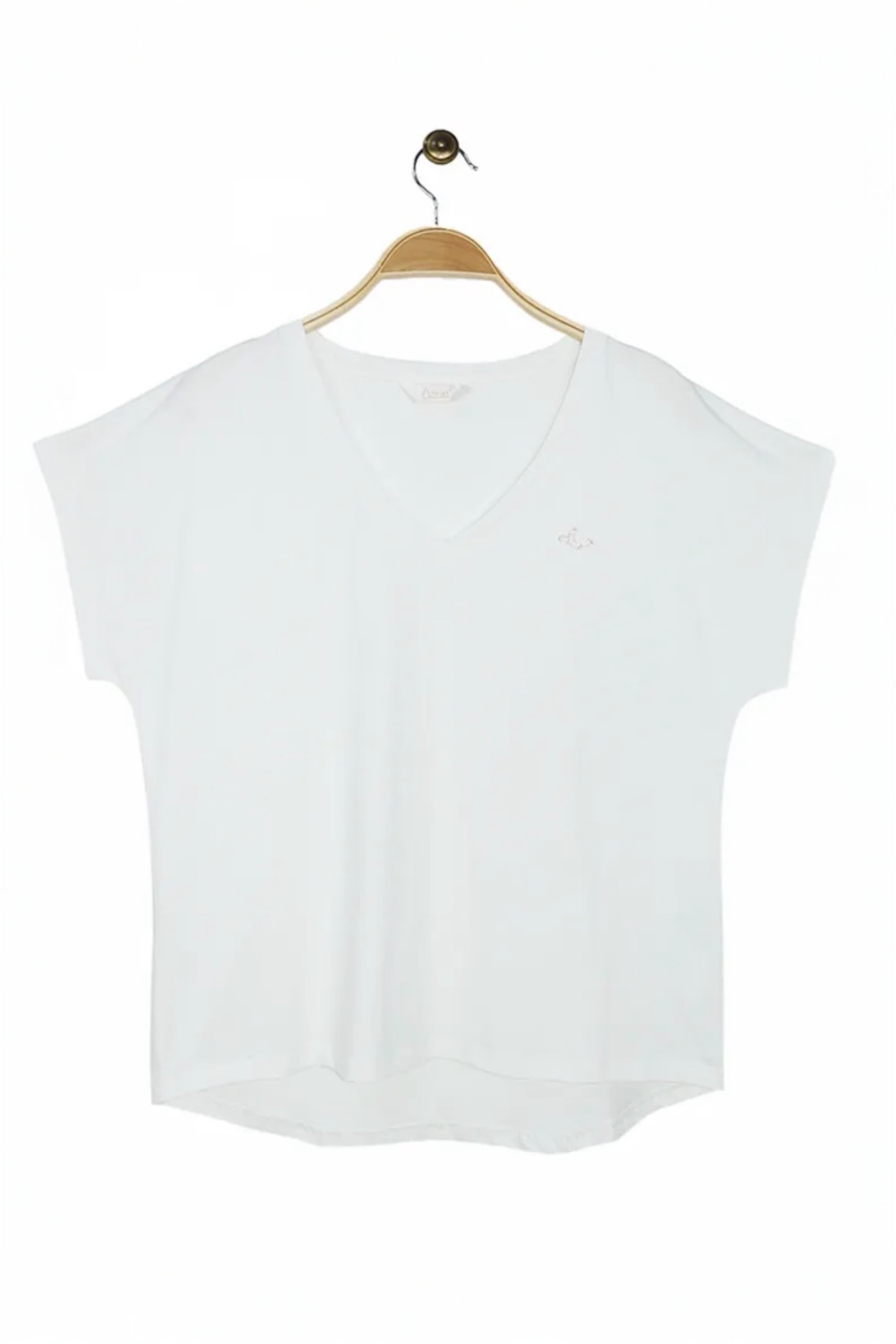 T-SHIRT BLANC COL V