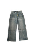 JEANS BLEU CLAIR EVASE 5 BOUTONS DENIM