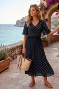 Robe longue plissée