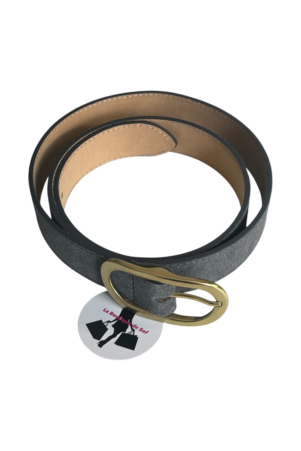 CEINTURE NUBUCK GRISE - 2104