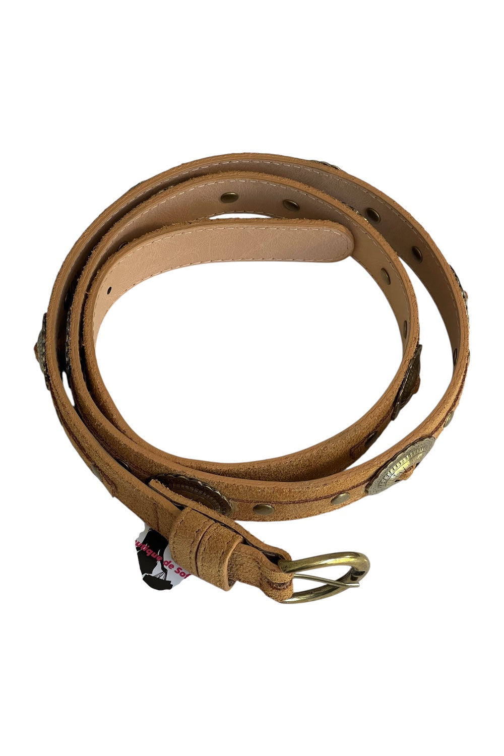 CEINTURE NUBUCK DETAIL DORE - 2161