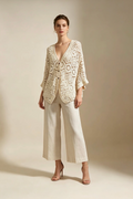 Gilet mi-long Crochet