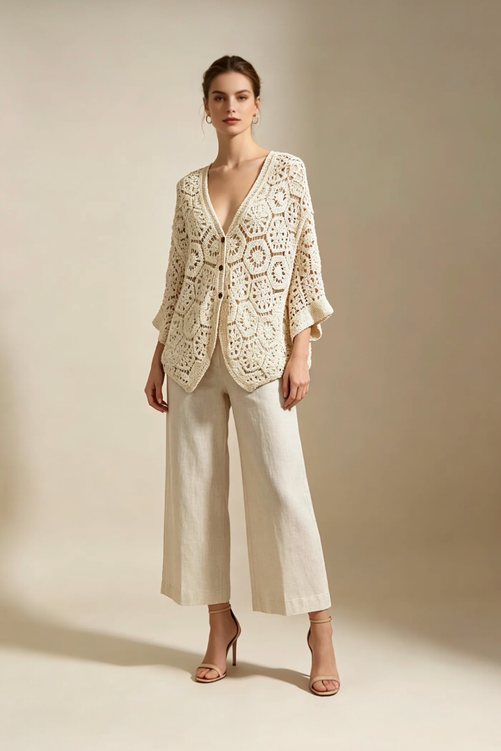 Gilet mi-long Crochet
