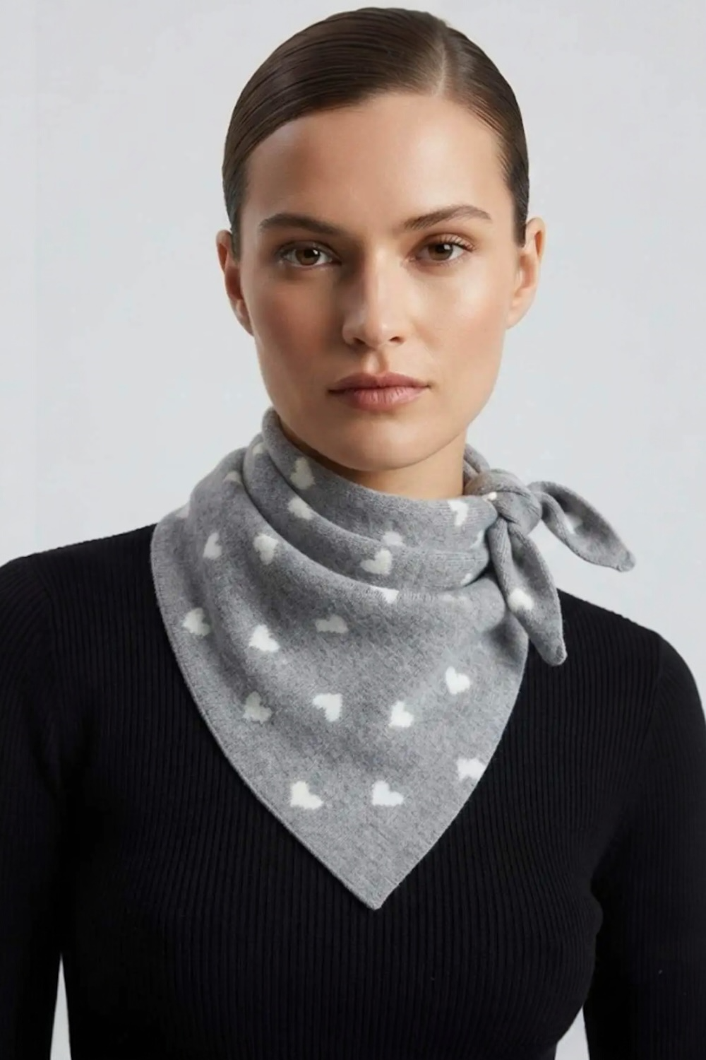 Echarpe Triangle motifs Coeur