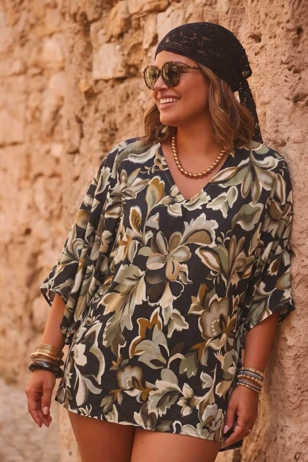 TOP fleuri grande taille