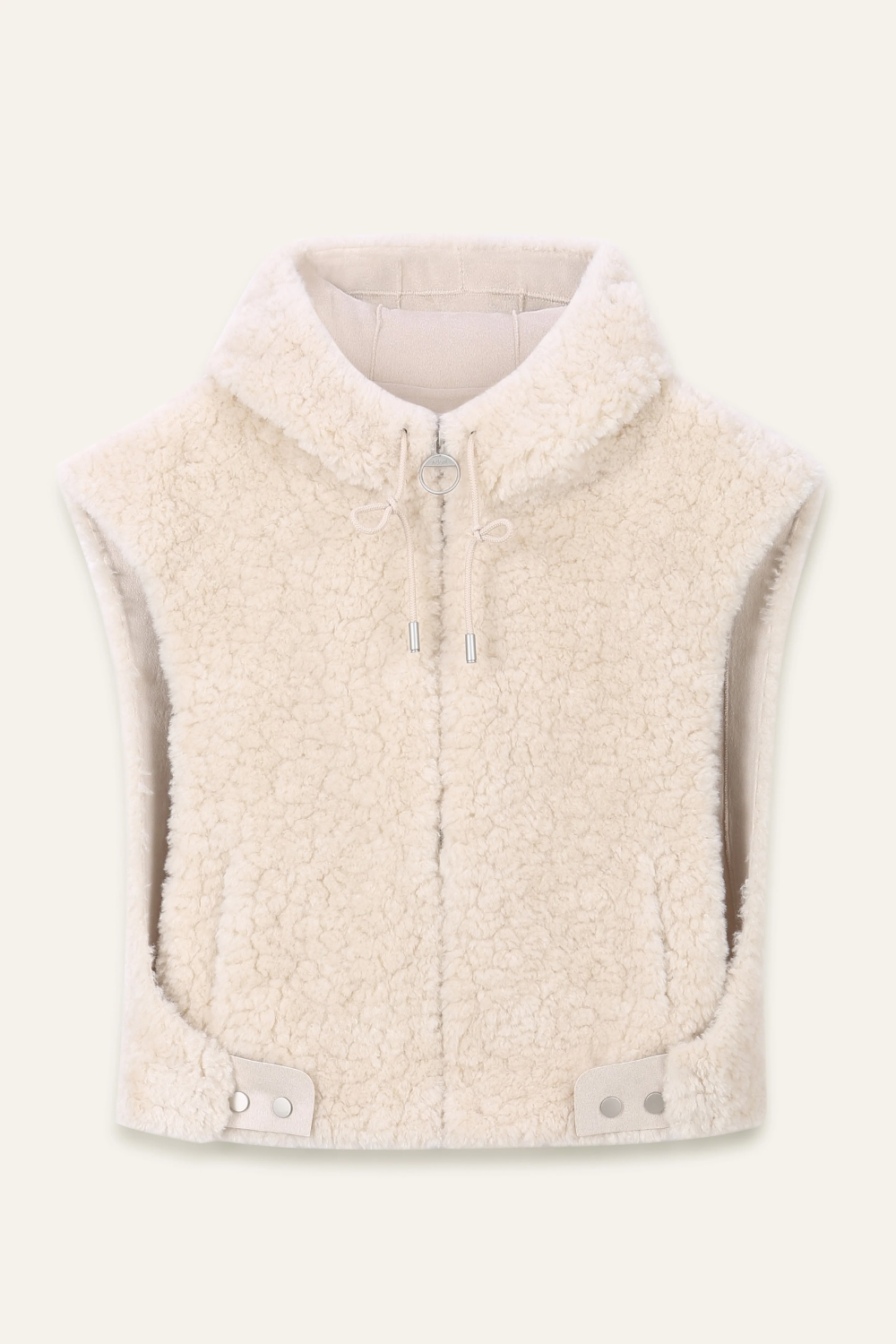 Veste sans manches fausse fourrure DELIA - Ecru