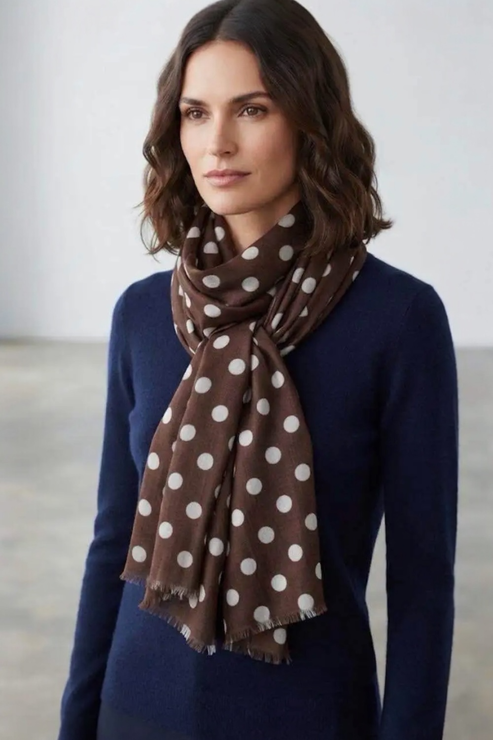 Foulard Marron à pois