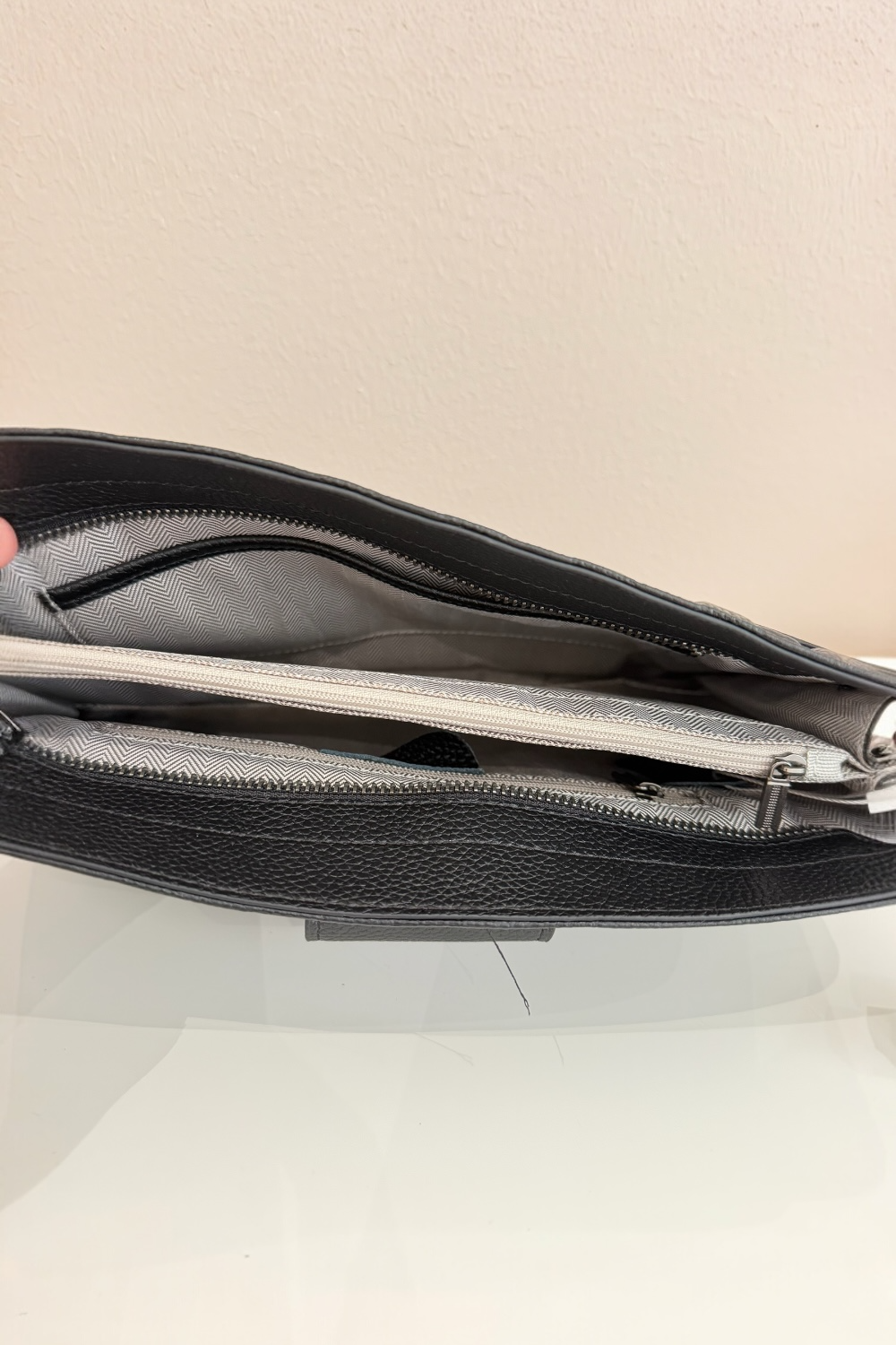Pochette Damier Cuir Noir