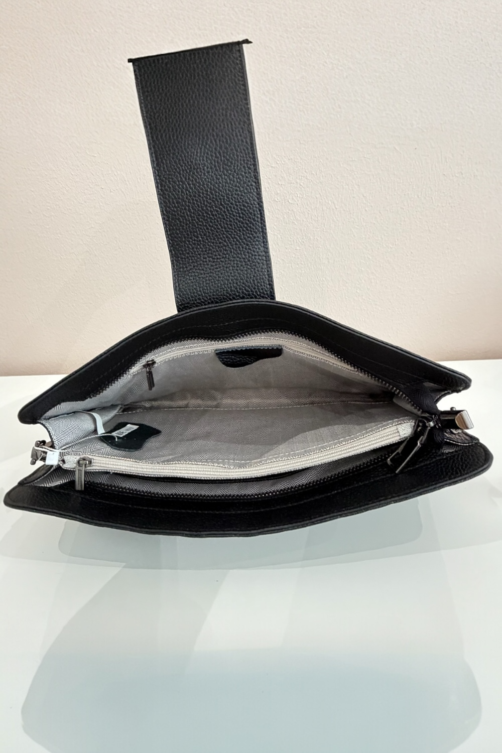 Pochette Damier Cuir Noir