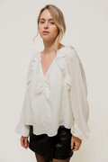 RÉLISSE - Blouse Romantique à Volants Cascade