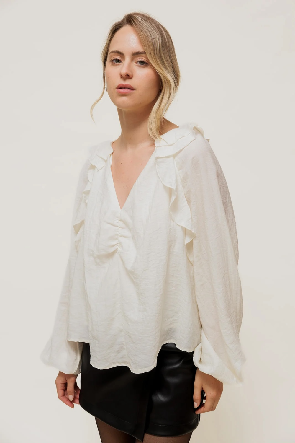 RÉLISSE - Blouse Romantique à Volants Cascade