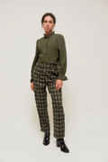 CELIANE - Pantalon Droit à Carreaux motif Tartan