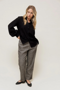 EVANIA - Pantalon Droit Motif Chevron