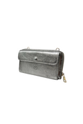 POCHETTE HORIZONTALE EN CUIR IRISE ARGENT