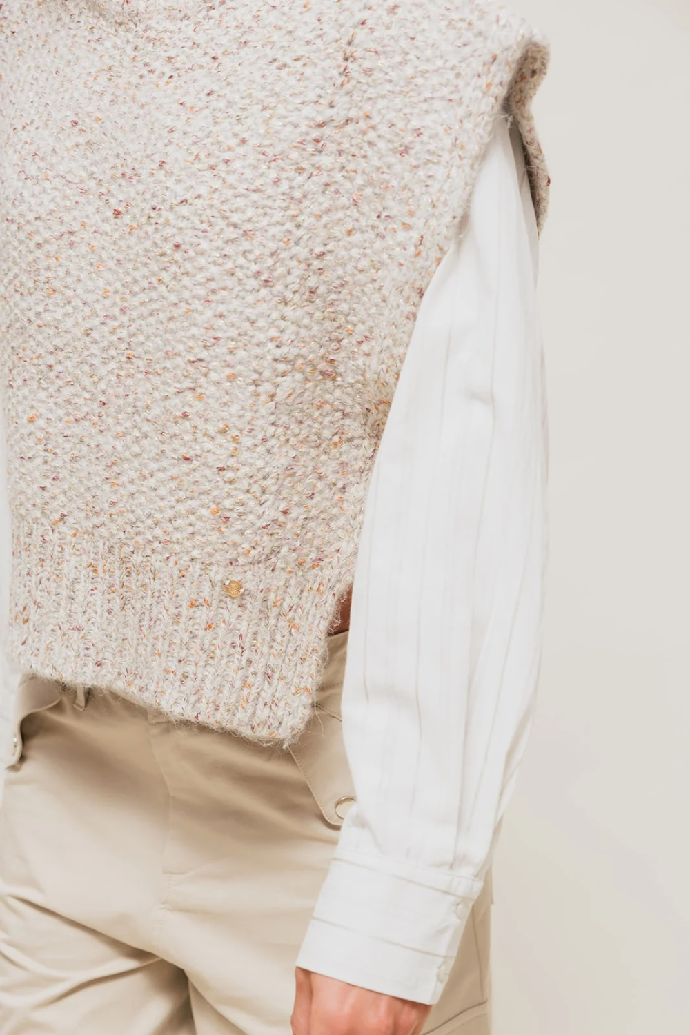 ISALINEY - Pull Sans Manches Col Haut