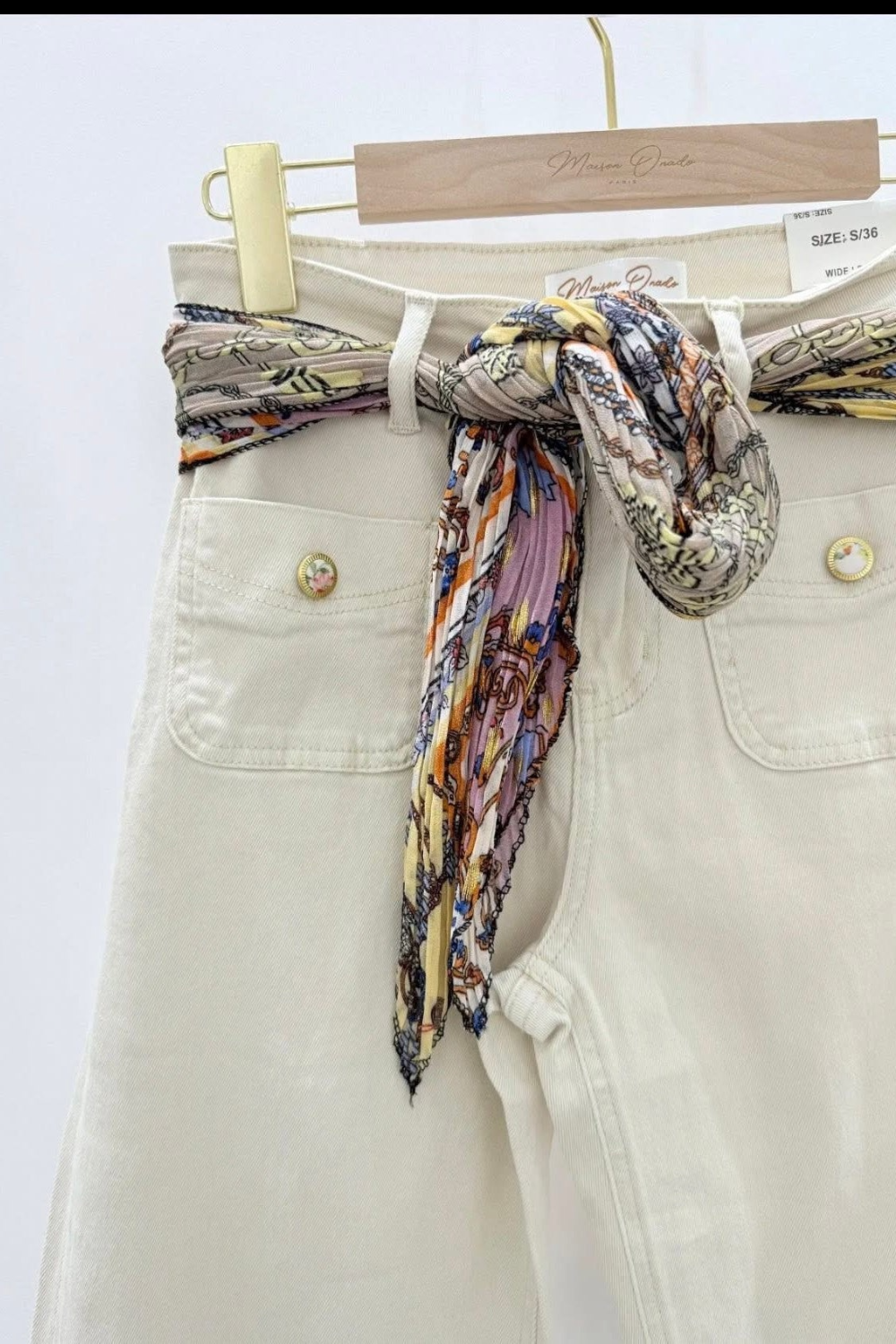 Jeans ECRU Boutons Colorés
