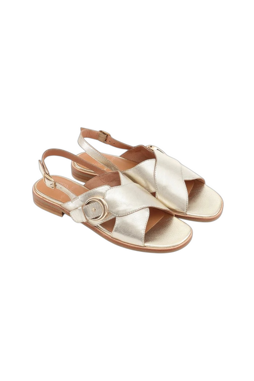 AIMEE - Sandales Plates en cuir