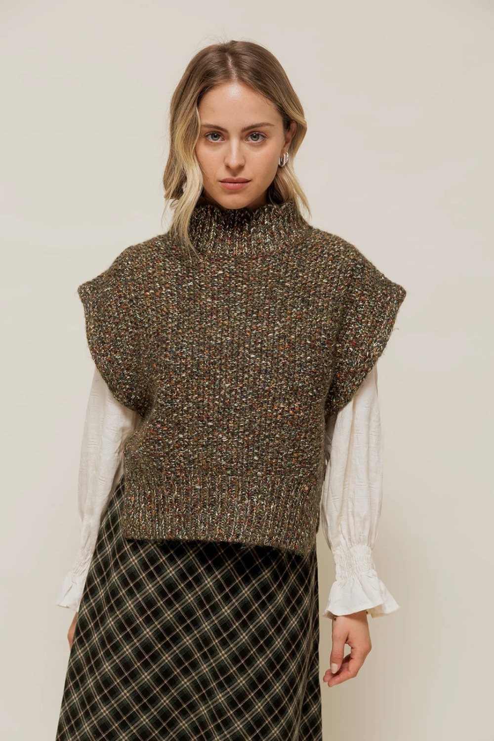 ISALINEY - Pull Sans Manches Col Haut