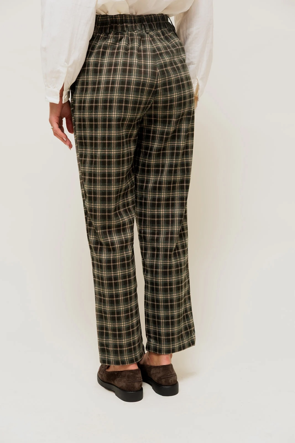 CELIANE - Pantalon Droit à Carreaux motif Tartan